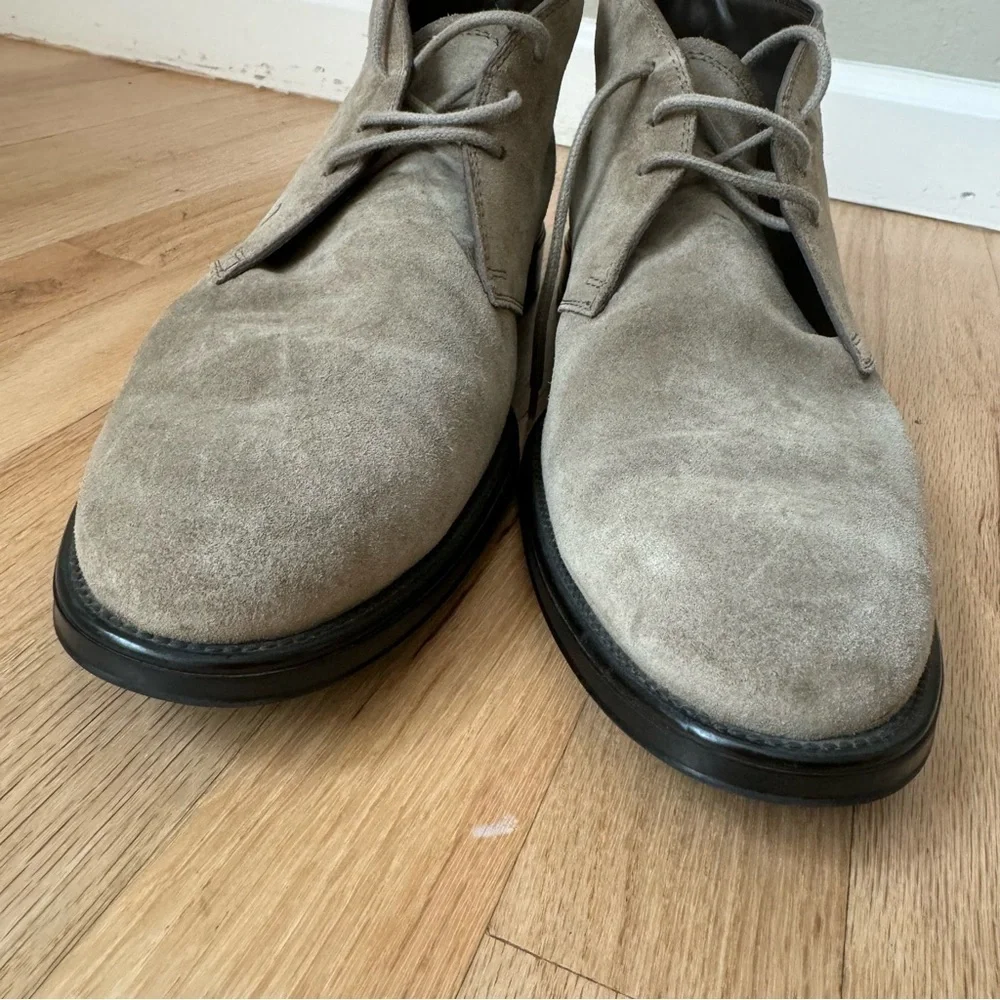 TOD’S Suede Peat Desert Ankle Boots Rubber Soles Lace Up Casual Luxury Heritage